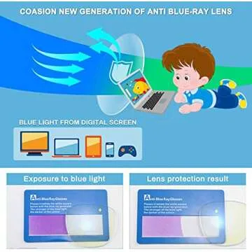 COASION Blue Light Blocking Glasses for Kids - 3 Pack
