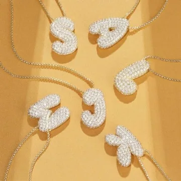 KissYan Bubble Letter Necklace for Stylish Personalized Gifts