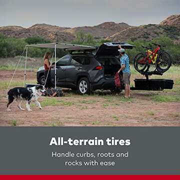 Yakima EXO WarriorWheels Sturdy Heavy Duty Cargo Basket Cart Kit Connects to the EXO GearWarrior Roll up to 110 Pounds with Easy to Grab Handle, Black