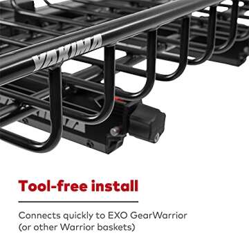 Yakima EXO WarriorWheels Sturdy Heavy Duty Cargo Basket Cart Kit Connects to the EXO GearWarrior Roll up to 110 Pounds with Easy to Grab Handle, Black