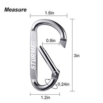 3 Inch D Ring Carabiner Clip Set for Outdoor Activities