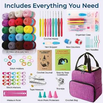 Craftwiz Ultimate Beginner Crochet Kit for Adults and Kids – Learn to Crochet with Complete Starte...
