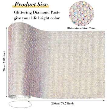 81000 Pieces Bling Rhinestones Crystal Sheet - Self Adhesive 2mm Gems for DIY Decoration