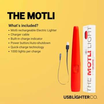 MOTLI Electric Arc Lighter - USB Rechargeable & Safe