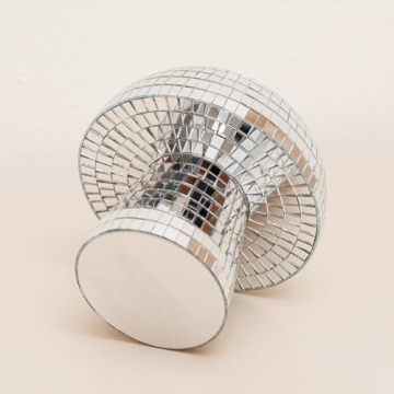 Reflective Silver Mushroom Disco Ball for Unique Decor