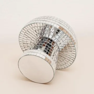 Reflective Silver Mushroom Disco Ball for Unique Decor