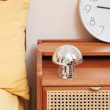 Reflective Silver Mushroom Disco Ball for Unique Decor