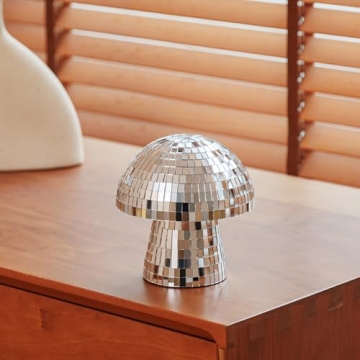 Reflective Silver Mushroom Disco Ball for Unique Decor