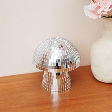 Reflective Silver Mushroom Disco Ball for Unique Decor