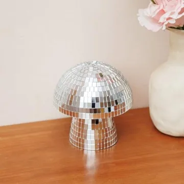 Reflective Silver Mushroom Disco Ball for Unique Decor