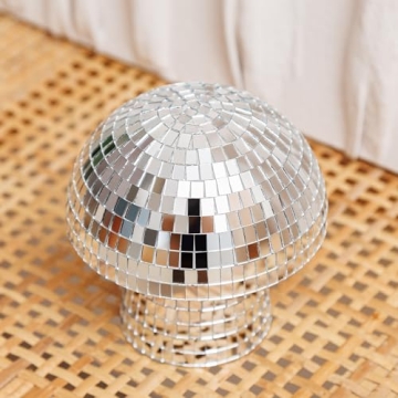 Reflective Silver Mushroom Disco Ball for Unique Decor