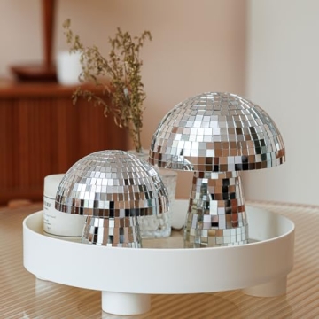 Reflective Silver Mushroom Disco Ball for Unique Decor
