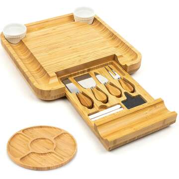Bamboo Cheese Board Set - Perfect Gift Idea