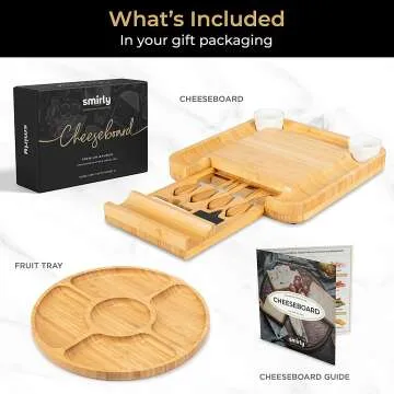 Bamboo Cheese Board Set - Perfect Gift Idea