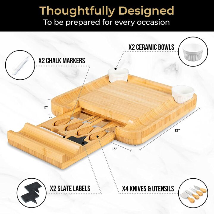 Bamboo Cheese Board Set - Perfect Gift Idea