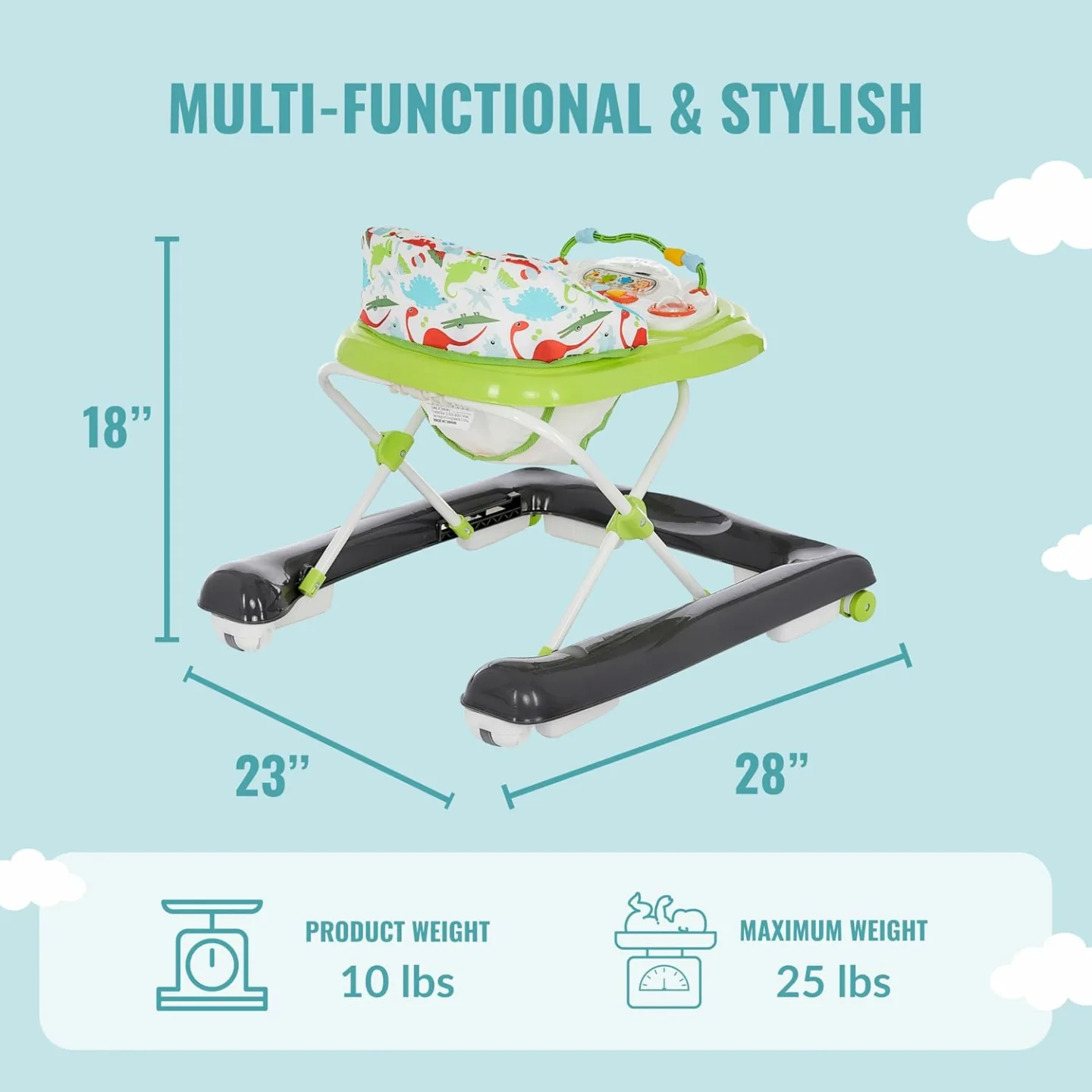 Ava Baby Walker - 2-in-1 Design & Added Support
