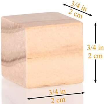 Wooden Craft Cubes 3/4 inch for DIY Projects (110PCS)