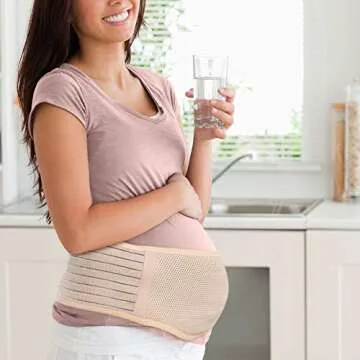 Maternity Belt, Elastic Pregnancy Belly Support Band, Breathable Support Belt for Pregnant Women, Relieve Lower Back, Pelvic and Hip Pain