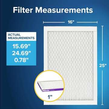 Filtrete 16x25x1 AC Furnace Air Filter, MERV 12, MPR 1500, CERTIFIED asthma & allergy friendly, 3 Mo...