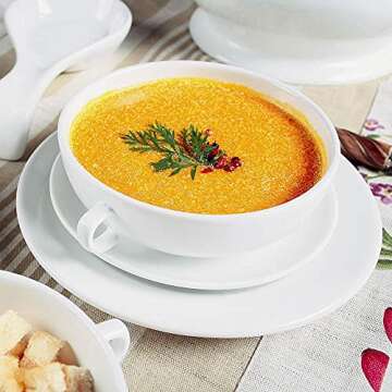 Oxford 4 Piece Soup Set - Durable Porcelain Dining Set