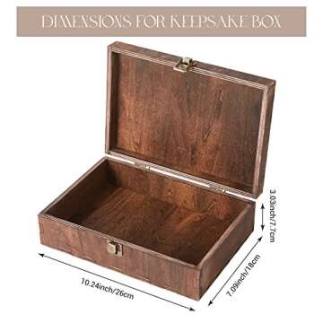 AW BRIDAL Keepsake Box With Lid - Wood Wedding Memory Gift Box - Bridal Shower Gifts Wedding Gifts E...
