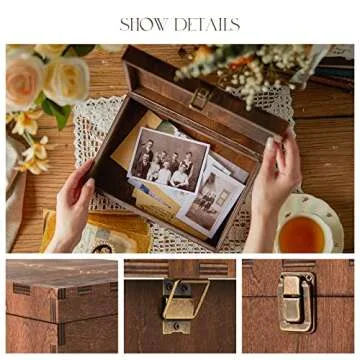 AW BRIDAL Keepsake Box With Lid - Wood Wedding Memory Gift Box - Bridal Shower Gifts Wedding Gifts Engagement Anniversary Valentines Day Gifts Ideas for Couples Bride