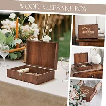 AW BRIDAL Keepsake Box With Lid - Wood Wedding Memory Gift Box - Bridal Shower Gifts Wedding Gifts Engagement Anniversary Valentines Day Gifts Ideas for Couples Bride