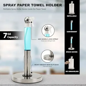Everyday Solutions Paper Towel Holder with Hidden Spray Bottle
