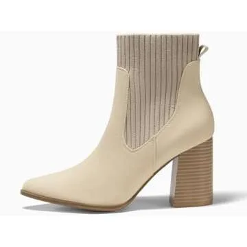 Stylish Coutgo Womens Pointed Toe Ankle Boots for Comfort