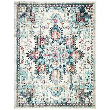 SAFAVIEH Madison Collection 9' x 12' Area Rug - Cream & Blue