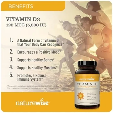 NatureWise Vitamin D3 5000 IU Softgels for Healthy Living