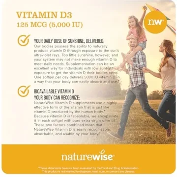 NatureWise Vitamin D3 5000 IU Softgels for Healthy Living