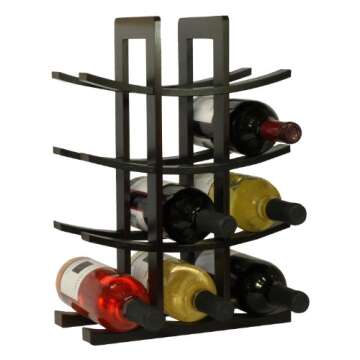 Oceanstar WR1132 12-Bottle Bamboo Wine Rack, Dark Espresso