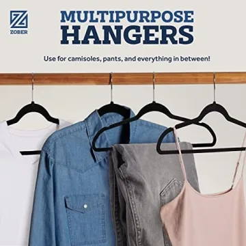 Zober Velvet Hangers 100 Pack - Non Slip Space Saving Hangers