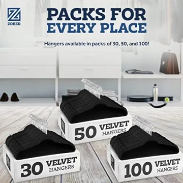 Zober Velvet Hangers 100 Pack - Non Slip Space Saving Hangers