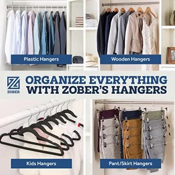 Zober Velvet Hangers 100 Pack - Non Slip Space Saving Hangers