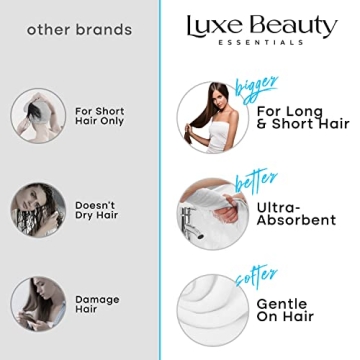 Luxe Beauty Microfiber Hair Towel - Quick-Dry & Absorbent