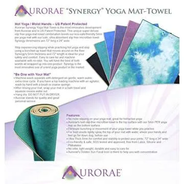 AURORAE Synergy Hot Yoga Mat - No Slipping, Odorless