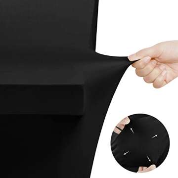 Utopia Kitchen Spandex Tablecloth 2 Pack [8FT, Black] Tight, Fitted, Washable and Wrinkle Resistant Stretch Table Cloth Rectangle Cover for Trade Show, Weddings & Parties [96Lx30Wx30H Inch]