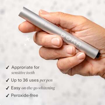 Boka Whitening Express Glow Teeth Whitening Pen - Powered by Pap & Nano-hydroxyapatite - 10 Shades Whiter Within 7 Days - Easy to Use, Whitener Appropriate for Sensitive Teeth