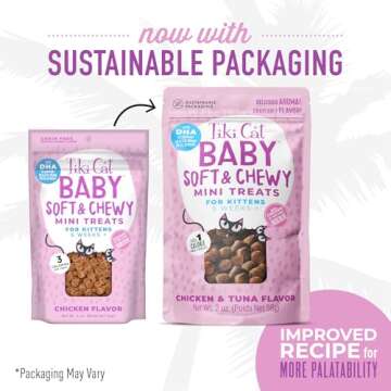 Tiki Cat Baby Soft & Chewy, Chicken Flavored, Low-Calorie, Mini Treats for Kittens 6 Weeks+, 2 oz. P...