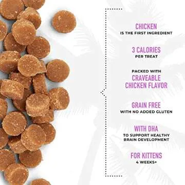 Tiki Cat Baby Soft & Chewy, Chicken Flavored, Low-Calorie, Mini Treats for Kittens 6 Weeks+, 2 oz. Pouch