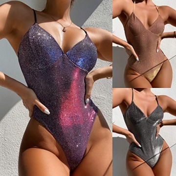 YAUASOPA Sexy Bronze One Piece Swimsuit for Women