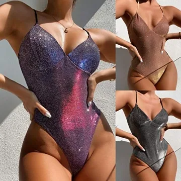 YAUASOPA Sexy Bronze One Piece Swimsuit for Women