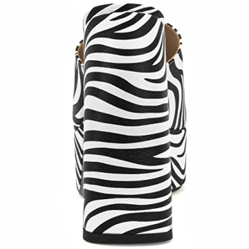 Dsevht Zebra Chunky Platform Heels - Elegant Comfort Sandals
