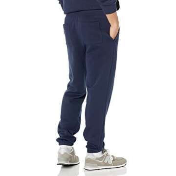 Amazon Essentials Relaxed-Fit Sweatpants for Men - Closed-Bottom, Big & Tall Options, Navy, Medium
