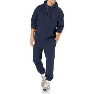 Amazon Essentials Relaxed-Fit Sweatpants for Men - Closed-Bottom, Big & Tall Options, Navy, Medium
