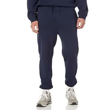 Amazon Essentials Relaxed-Fit Sweatpants for Men - Closed-Bottom, Big & Tall Options, Navy, Medium