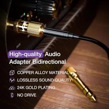 VCE 1/4" to 1/8" Audio Jack Adapter, 2 Pack