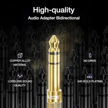 VCE 1/4" to 1/8" Audio Jack Adapter, 2 Pack